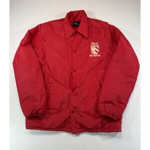 Vintage Artex Fürth Germany Coaches Jacket Red Fleece Lined Men’s L USA 70s 80s